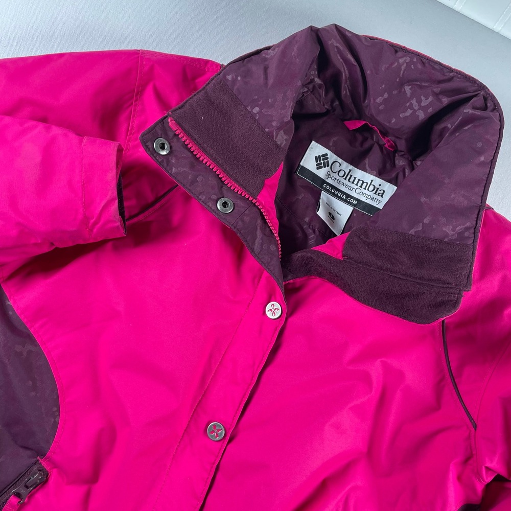 Columbia Womens Waterproof Winter Ski Jacket Pink Purple Insulated‎ Small Flaw